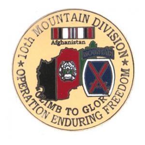 Operation Enduring Freedom  10th Mountain Division Pin