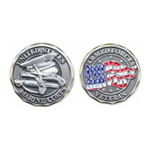 Proudly Served Marine Corps Veteran Challenge Coin
