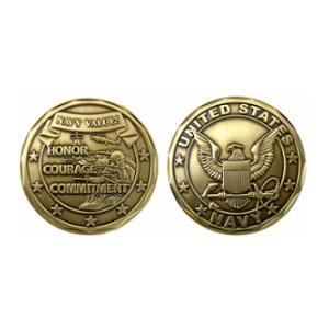 Navy Values Challenge Coin