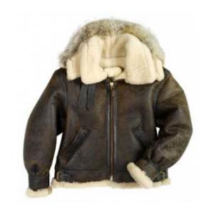Cockpit The B-3 Hooded Sheepskin Flight Jacket