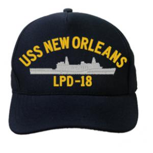 USS New Orleans LPD-18 Cap (Dark Navy) (Direct Embroidered)