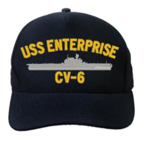 USS Enterprise CV-6 Cap (Dark Navy) (Direct Embroidered)