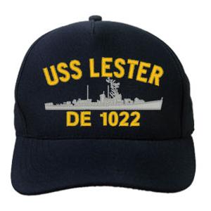 USS Lester DE-1022 Cap (Dark Navy) (Direct Embroidered)