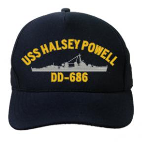 USS Halsey Powell DD-686 Cap (Dark Navy) (Direct Embroidered) | Flying ...