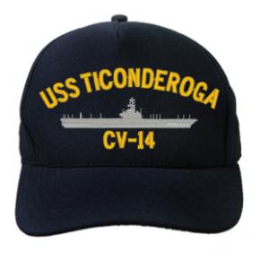 USS Ticonderoga CV-14 Cap (Dark Navy) (Direct Embroidered)