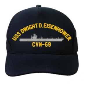 USS Dwight D. Eisenhower CVN-69 Cap (Dark Navy) (Direct Embroidered)