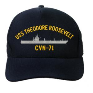 USS Theodore Roosevelt CVN-71 Cap (Dark Navy) (Direct Embroidered)