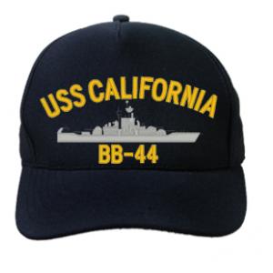USS California BB-44 Cap (Dark Navy) (Direct Embroidered)