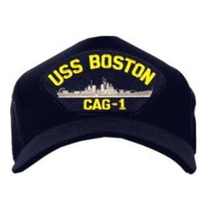 USS Boston CAG-1 Baseball Cap (Dark Navy) (Direct Embroidered)
