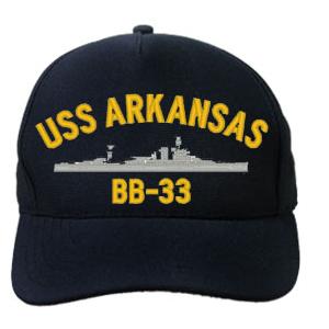 USS Arkansas BB-33 Cap (Dark Navy) (Direct Embroidered)