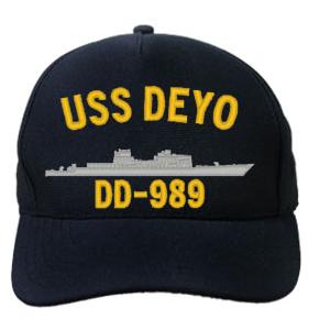 USS Deyo DD-989 Cap (Dark Navy) (Direct Embroidered)
