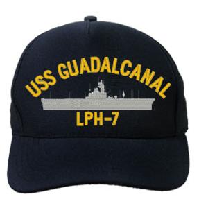 USS Guadalcanal LPH-7 Cap (Dark Navy) (Direct Embroidered)