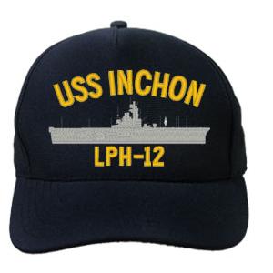 USS Inchon LPH-12 Cap (Dark Navy) (Direct Embroidered)