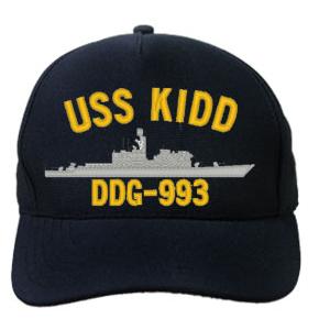 USS Kidd DDG-993 Cap (Dark Navy) (Direct Embroidered)