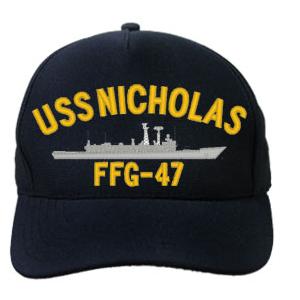 USS Nicholas FFG-47 Cap (Dark Navy) (Direct Embroidered)