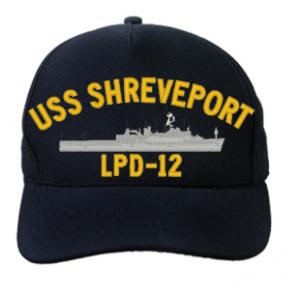 USS Shreveport LPD-12 Cap (Dark Navy) (Direct Embroidered)