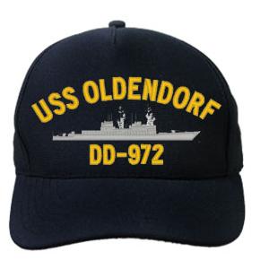 USS Oldendorf DD-972 Cap (Dark Navy) (Direct Embroidered)