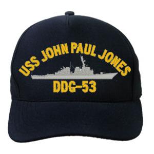 USS John Paul Jones DDG-53 Cap (Dark Navy) (Direct Embroidered)