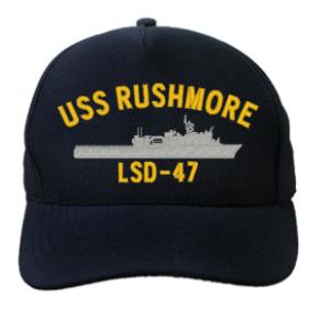 USS Rushmore LSD-47 Cap (Dark Navy) (Direct Embroidered) | Flying ...