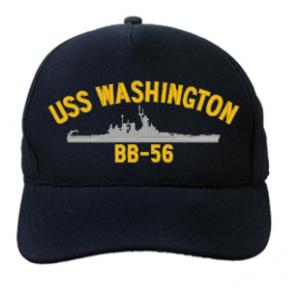 USS Washington BB-56 Cap (Dark Navy) (Direct Embroidered)