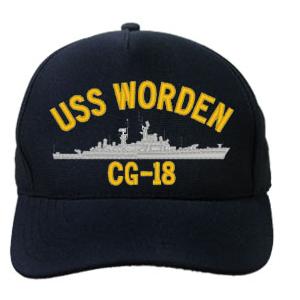 USS Worden CG-18 Cap (Dark Navy) (Direct Embroidered)