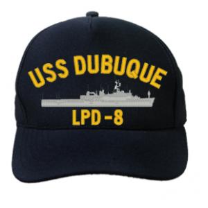 USS Dubuque LPD-8 Cap (Dark Navy) (Direct Embroidered)