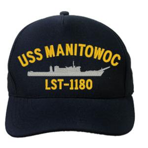 USS Manitowoc LST-1180 Cap (Dark Navy) (Direct Embroidered)