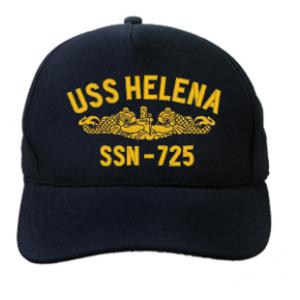 USS Helena SSN-725 Cap with Gold Emblem (Dark Navy) (Direct Embroidered)