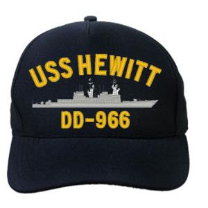 USS Hewitt DD-966 Cap (Dark Navy) (Direct Embroidered)