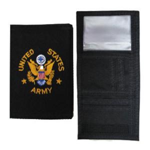 US Army Nylon Tri-Fold Wallet (Black)