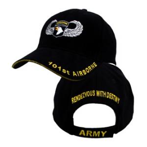 101st Airborne Cap w/ Wings (Black)