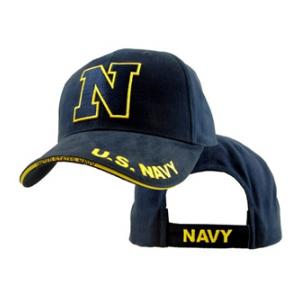 U.S. Navy Cap with 'N' Text (Dark Navy)