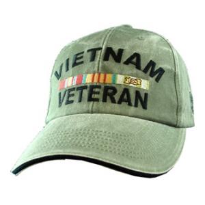 Vietnam Veteran Cap w/ Ribbons (OD Green)
