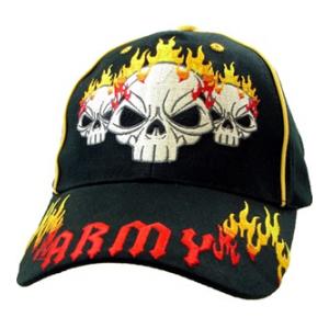 U.S. Army 3 Skulls Cap (Black)
