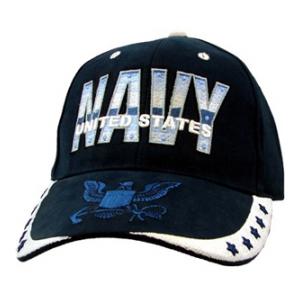 US Navy Cap with Stars on Visor (Dark Navy)