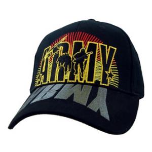 U.S. Army Text with Shadow Cap (Black)