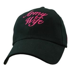 Ladies Army Wife Script Black Cap