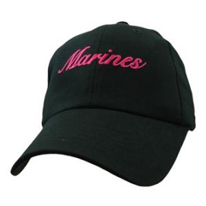 Ladies Marines Script Black Cap