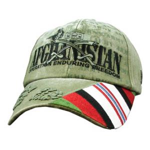 OEF Afghanistan Army Cap w/ Bootprint (OD)