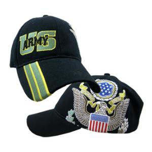 U.S. Army Cap with Emblem on Side (Black)