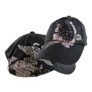 USMC Hibicus & Grenade Cap (Black)