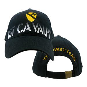 1st Cavalry Division Cap with Fading Text (Black)