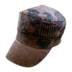 U.S. Logo Flat Top Cap (Pre-washed Brown)