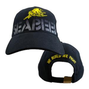 US Navy Seabees Faded Text Cap (Dark Navy)