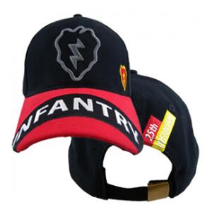 25th Infantry Division Gray Logo Cap (Black & Red)