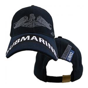 US Navy Submarine Service Gray Logo Cap (Black & Dark Navy)