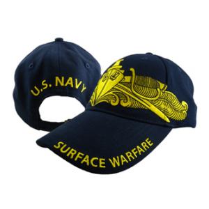 US Navy Surface Warfare Cap with Gold Embroidery (Dark Navy)