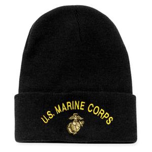 USMC Globe & Anchor Watch Cap (Black)