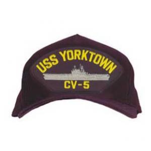 USS Yorktown CV-5 Cap (Dark Navy) (Direct Embroidered)