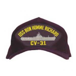 USS Bon Homme Richard CV-31 Cap (Dark Navy) (Direct Embroidered)